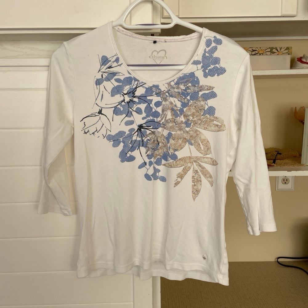 White Floral Top